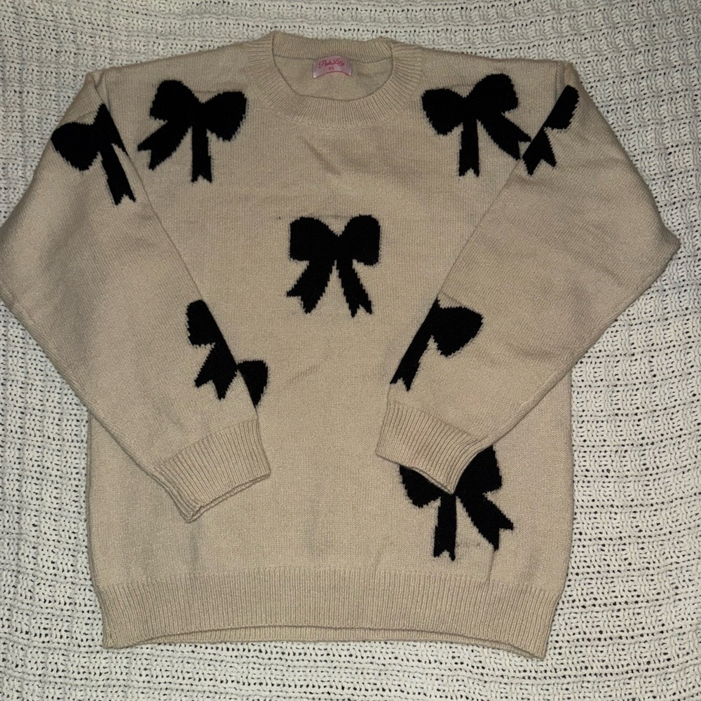 Pink Lily bow sweater